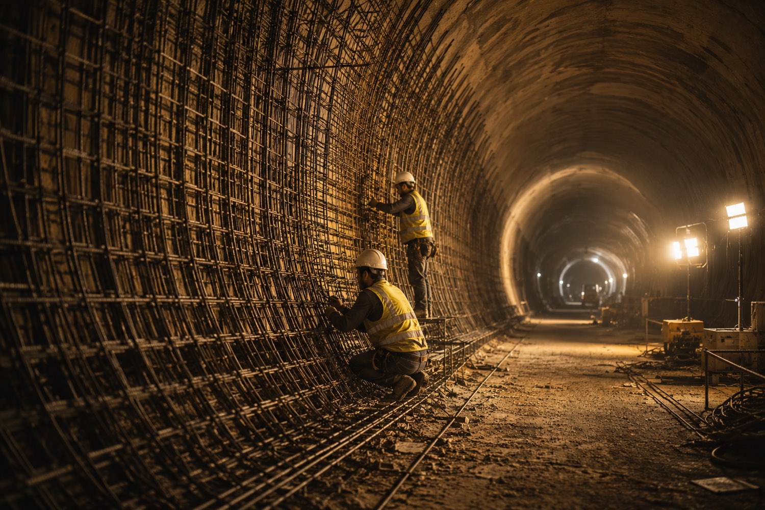 Tunnel- und Industriebau — Bewehrung im Tunnel mit Querschnitt-Profilen
